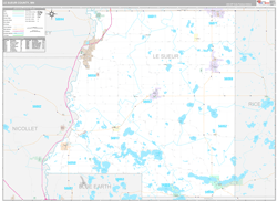 Le Sueur County, MN Wall Map Premium Style 2024